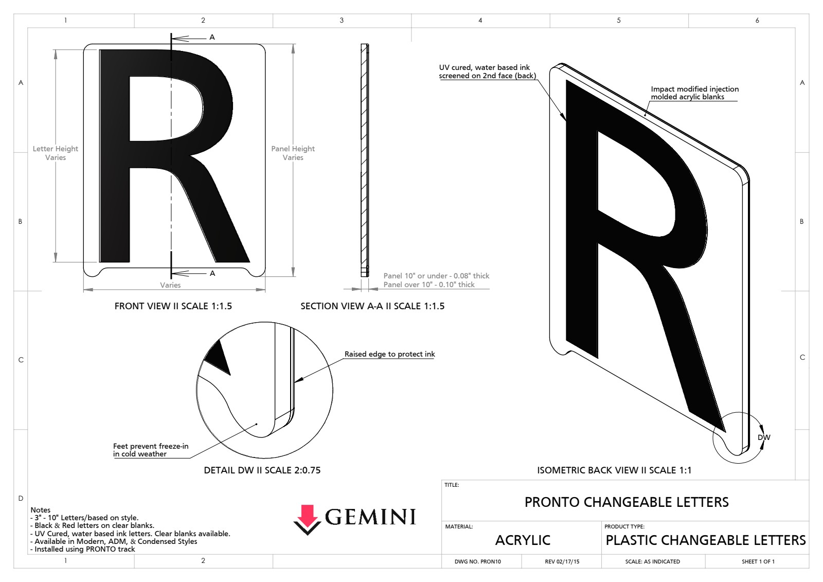 Technical Cut Sheet